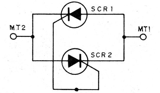    Figura 1 – Um triac equivale a dois SCRs em oposição

