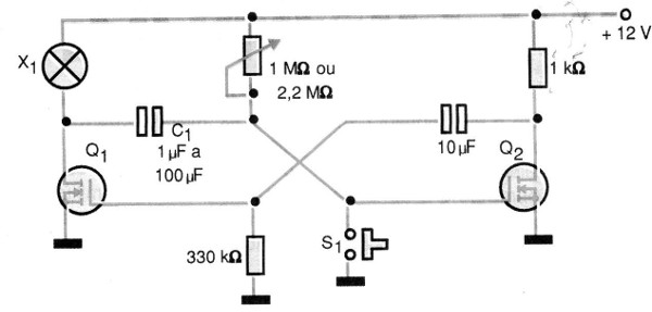    Figura 14 – Monoestável para lâmpada de 12 V
