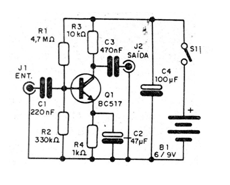    Figura 1 – Diagrama do pré amplificador
