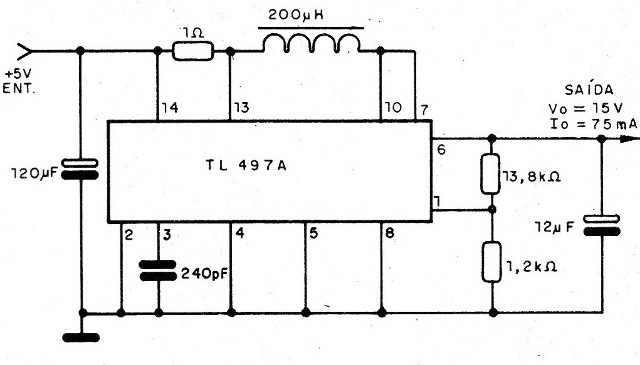 Figura 4 – Conversor de 6 para 15 V
