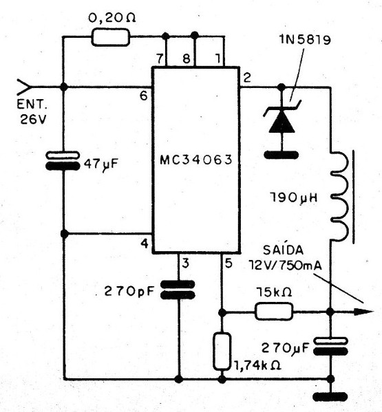 Figura 5 – Regulador chaveado para 12 V
