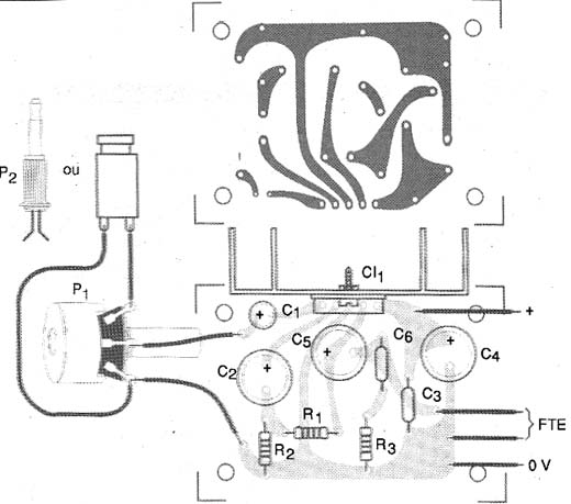  Figura 7 - Placa de circuito impresso para o amplificador. 