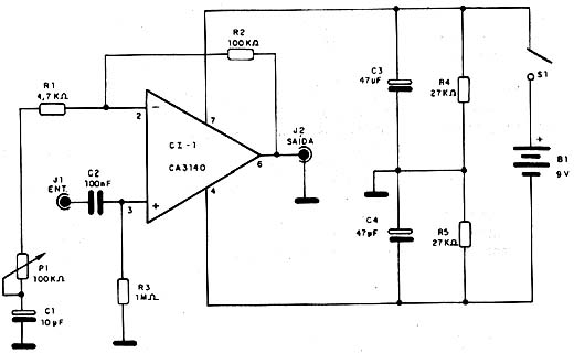 Diagrama do pré-amplificador.
