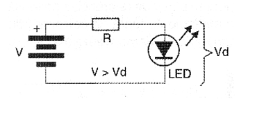 Figura 2 – Redutor simples usando LED e alimentação de corrente contínua
