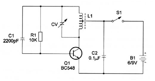 Figura 2 – Circuito com oscilador único usando transistor bipolar

