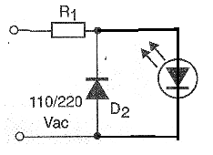    Figura 2 – Redutor resistivo para 1 LED
