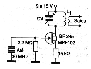 Figura 11 – Oscilador até 30 Mhz com FET
