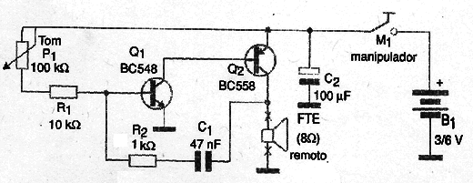 Figura 3 – Telégrafo experimental transistorizado

