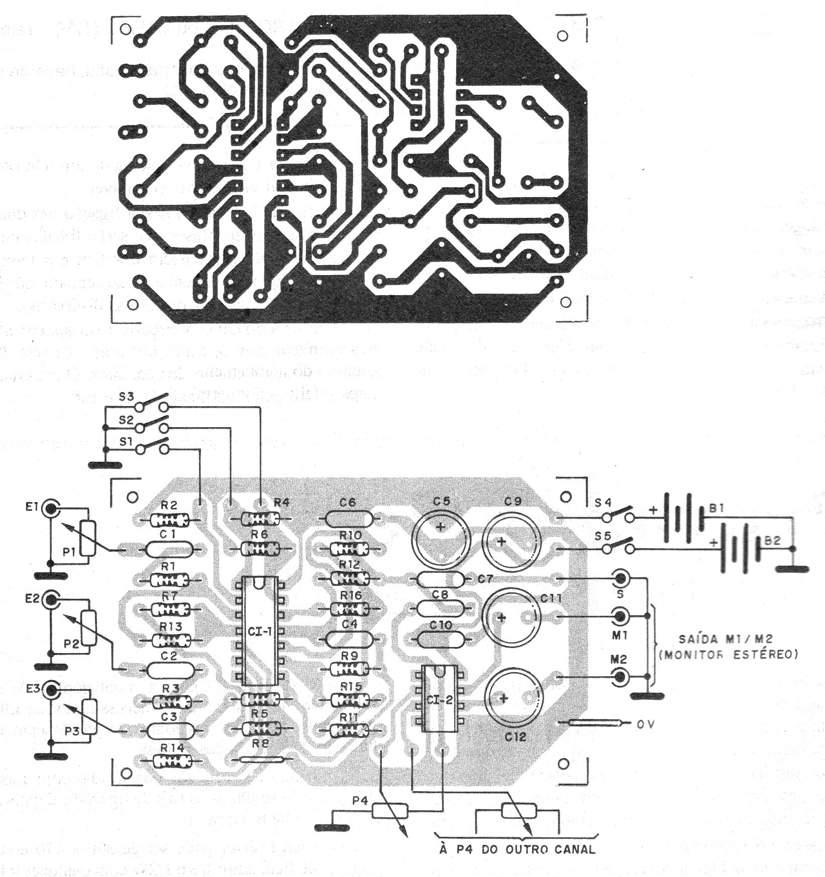Figura 2 – Placa de circuito impresso para a montagem do mixer
