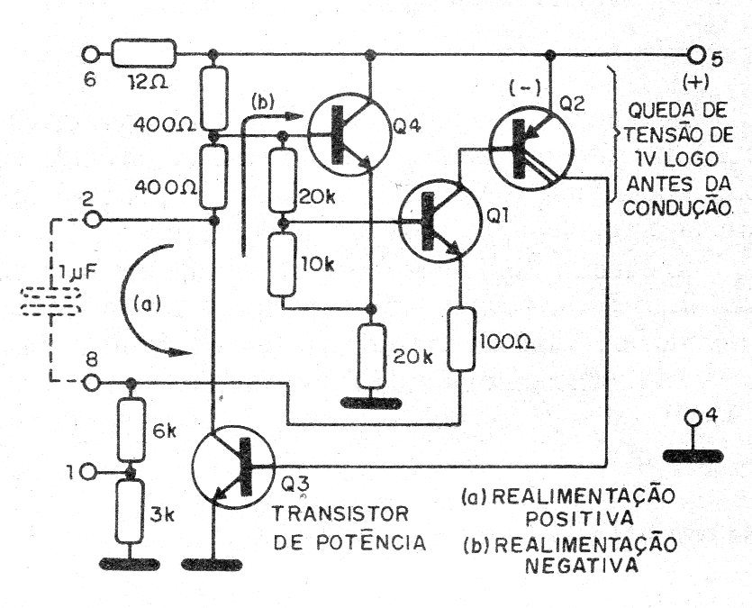 Figura 2 – Circuito interno equivalente ao LM3909
Figura 2 – Circuito interno equivalente ao LM3909