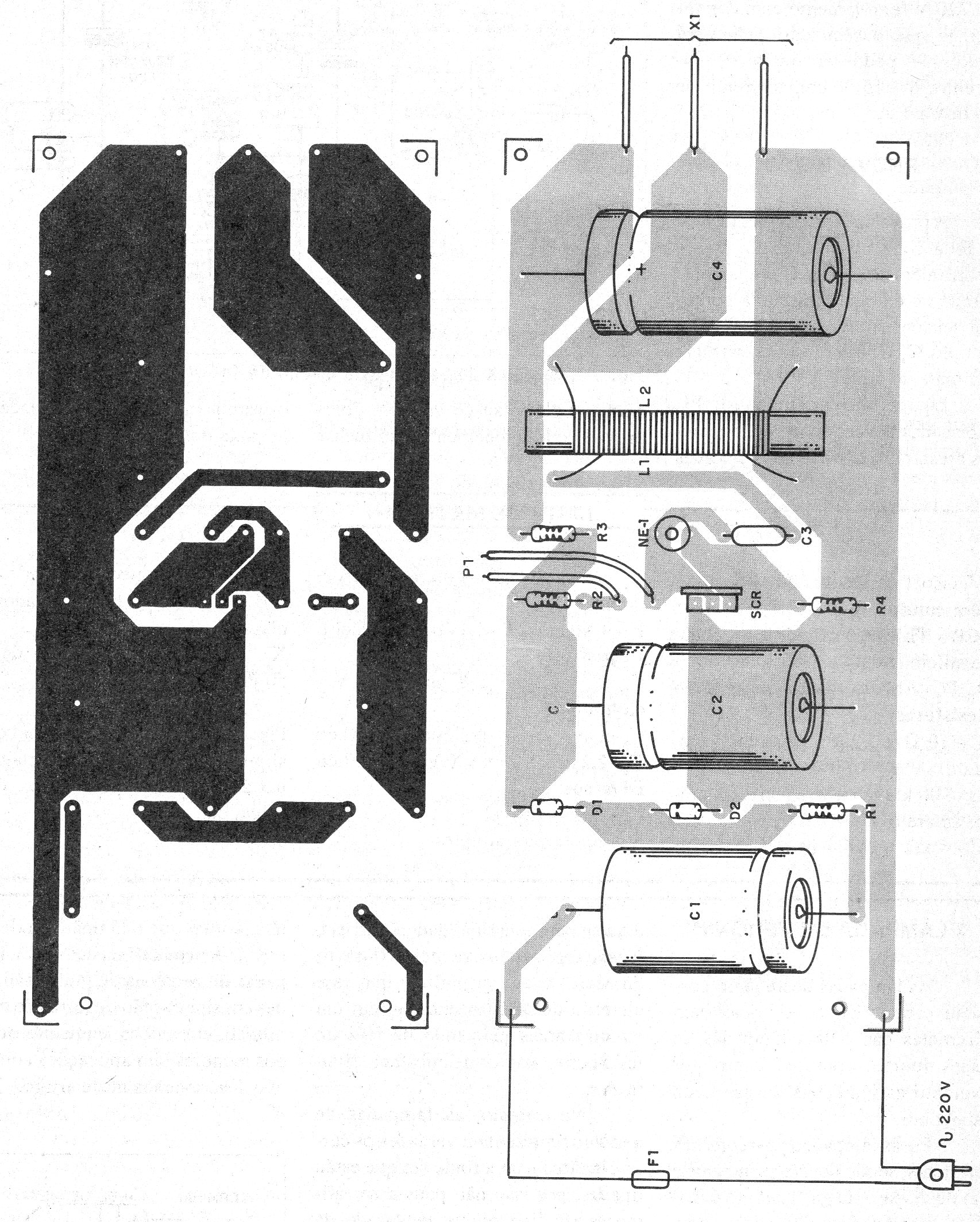   Figura 3 – Placa de circuito impresso para a versão de 220 V
