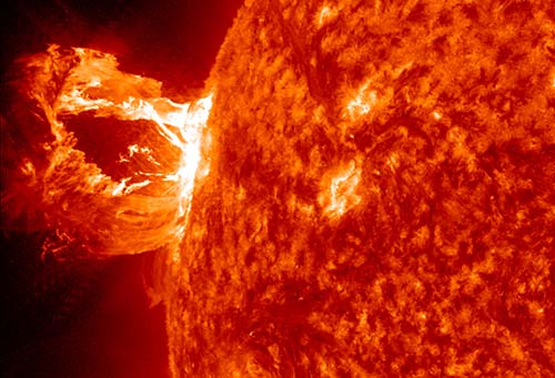 Fulgor ou protuberância solar (foto NASA)
