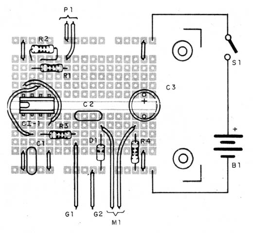 Figura 5 – Montagem em placa universal ou matriz de contatos
