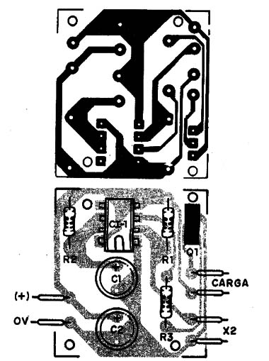 Figura 9 – Placa de circuito impresso para cargas até 500 mA
