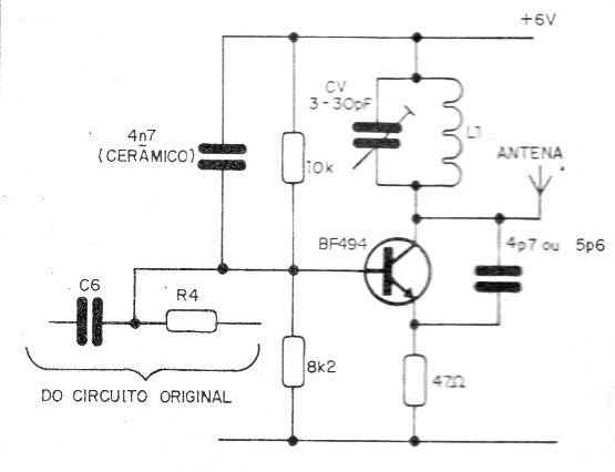 Figura 8 – Usando um pequeno transmissor de FM
