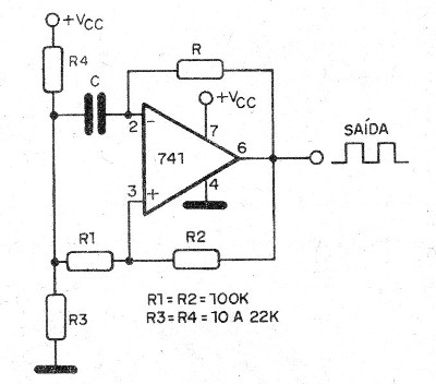    Figura 1 – Oscilador com o 741

