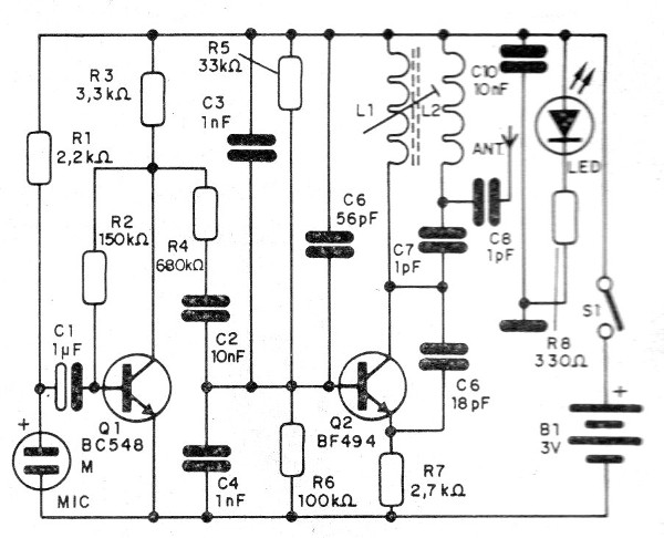    Figura 1 – Diagrama do microfone sem fio
