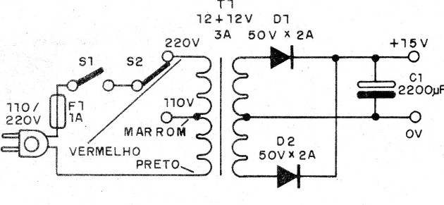    Figura 1 – Fonte para o amplificador
