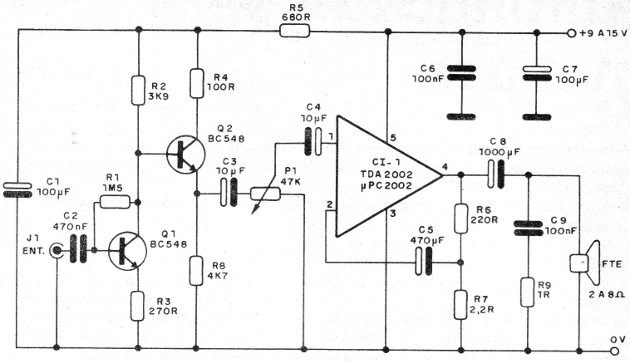    Figura 2 – Circuito completo do amplificador
