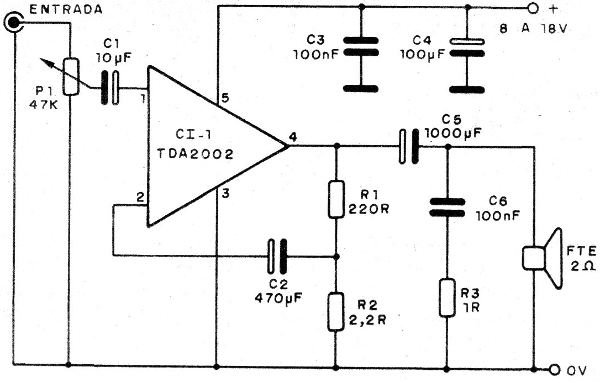    Figura 2 – Circuito do amplificador
