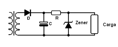 Regulagem simples com diodo zener

