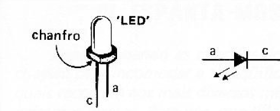 Fig. 8 — Identificação dos terminais dos 'LED' utilizados no dispositivo.
