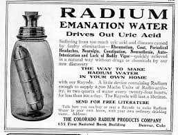 Figura 1 – Água radioativa vendida na época como “medicamento”!
