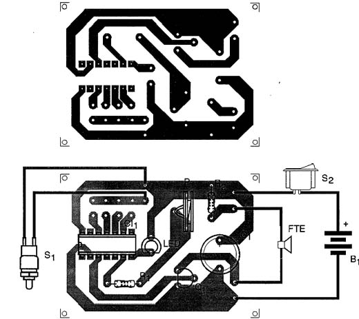 Placa de circuito impresso do gerador de som de bichos