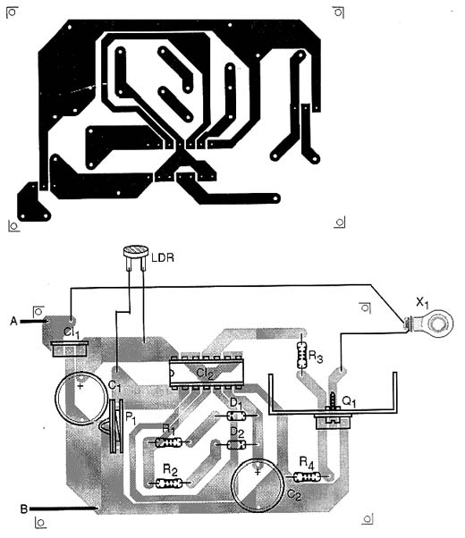 Placa de circuito impresso do sinalizador.