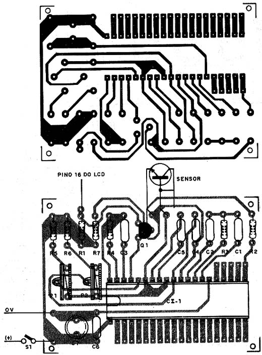 Placa do circuito impresso. 
