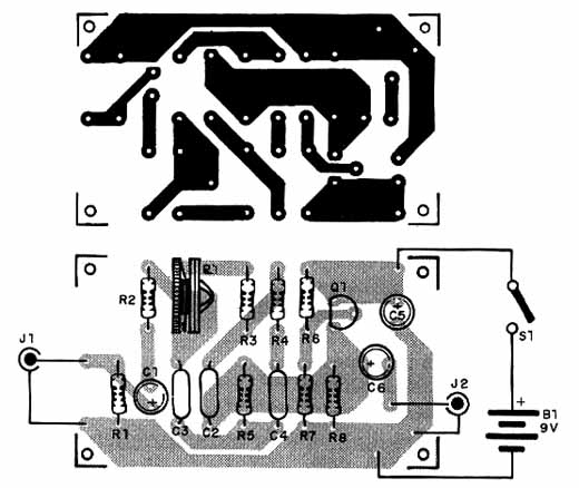 Placa de circuito impresso do filtro. 