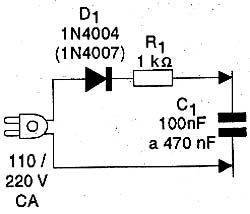 Diagrama do carregador de capacitores. 