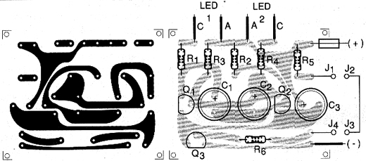 Disposição dos componentes numa placa de circuito impresso. 
