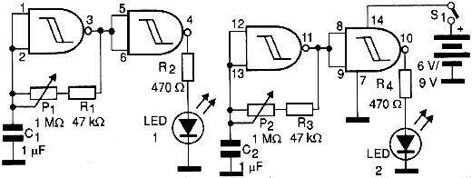 Diagrama do circuito com LEDs aleatórios. 