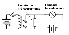  Lâmpada pré-aquecida - a corrente inicial ao se fechar o relé é menor. 