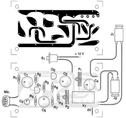 Sugestão de placa do circuito impresso. 