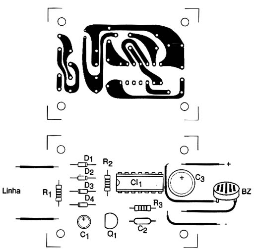 Sugestão de layout de placa de circuito impresso. 
