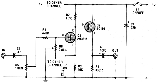 Amplificador simples de dois transistores 