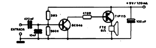  Amplificador Experimental Simples de 1 W 