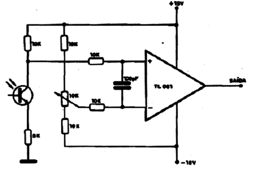  Amplificador Para Foto-Transistor  - TL061 