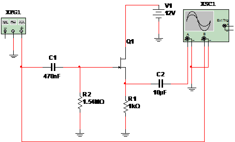     Figura 1 – Circuito do pré-amplificador com JFET
