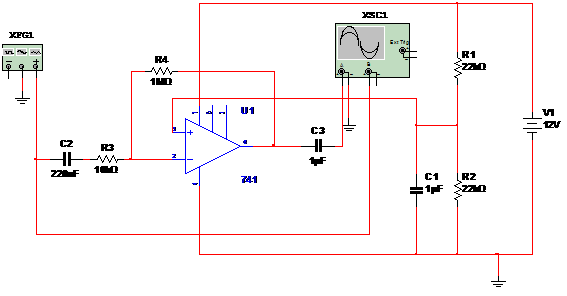 Figura 1 – Circuito do amplificador de ganho 100.
