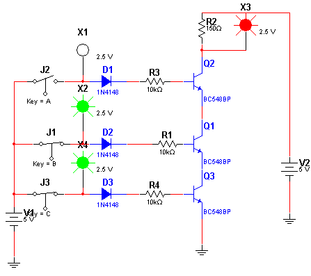 Porta NAND de 3 Entradas com Transistores 