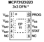 Invólucro do MCP73123. 