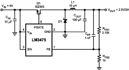 Aplicação típica utilizando o Lm<sup>3</sup>475 