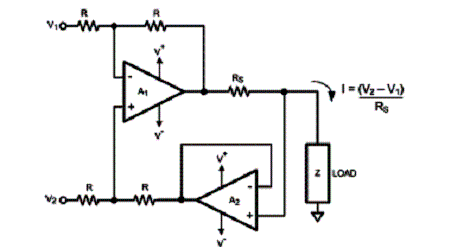 Figura 1 - Fonte de corrente constante usando o LMP7701.
