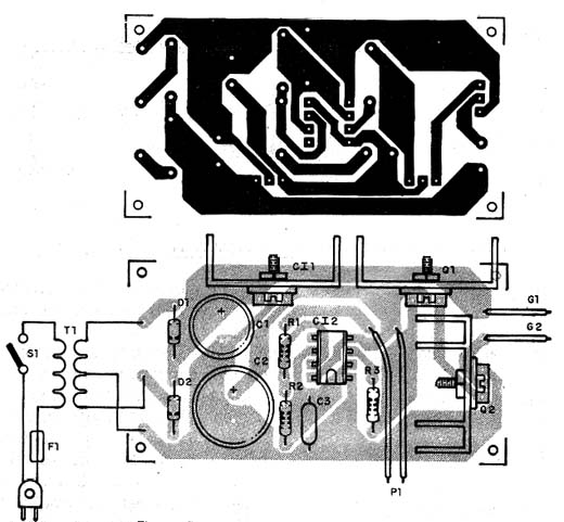 Placa de circuito impresso do provador. 