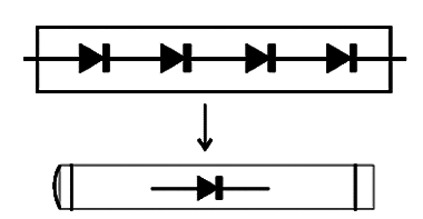 Figura 1- Os diodos de MAT são formados por vários diodos em série

