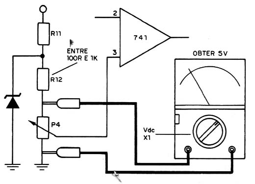 Figura 8 – Usando o multímetro para ajuste

