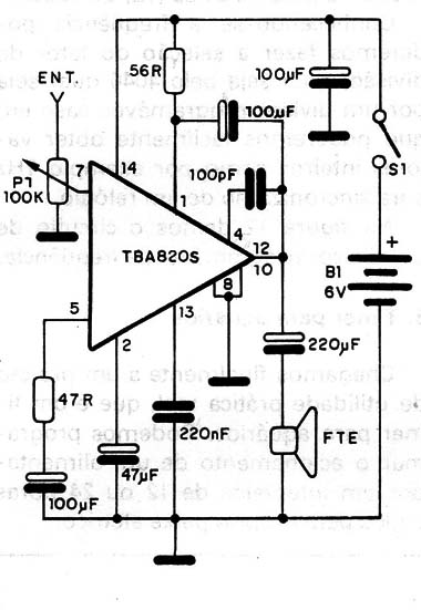 Figura 9 – Amplificador de áudio para os experimentos
